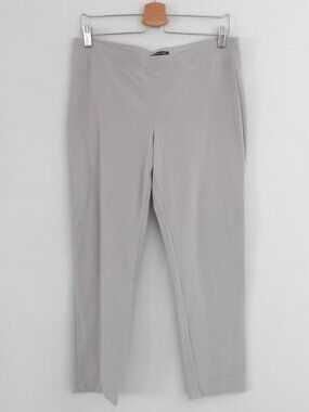 EILEEN FISHER light grey stretch straight leg pants